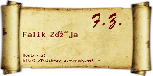Falik Zója névjegykártya